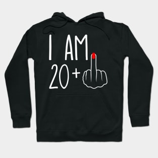 Vintage 21st Birthday I Am 20 Plus 1 Middle Finger Hoodie